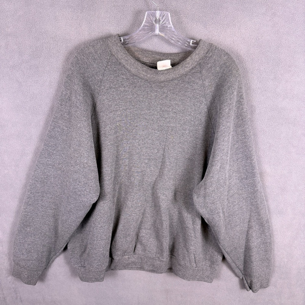 VTG Fruit of The Loom Sweatshirt Mens XL 90s Blank Raglan‎ Crewneck Good Fade